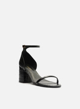 SANDÁLIA PRETA SALTO BLOCO CROCO A 12463 0049 0005 AREZZO